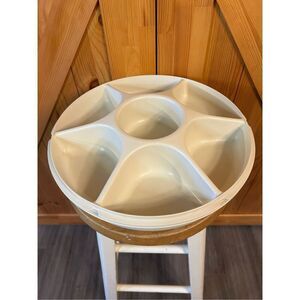 Vintage TUPPERWARE Vegetable Dip Snack Relish Divided Serving Tray w/Lid 1665-3